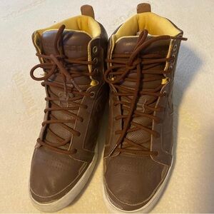 Converse Brown and Yellow High-Top Sneakers